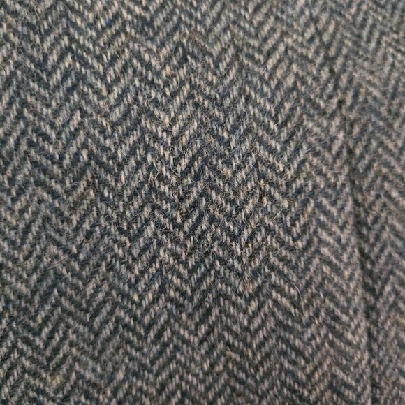 J.Crew Campbell Blue Herringbone Tweed Moon Wool Blazer Gold Button Size 0p - Picture 8 of 12